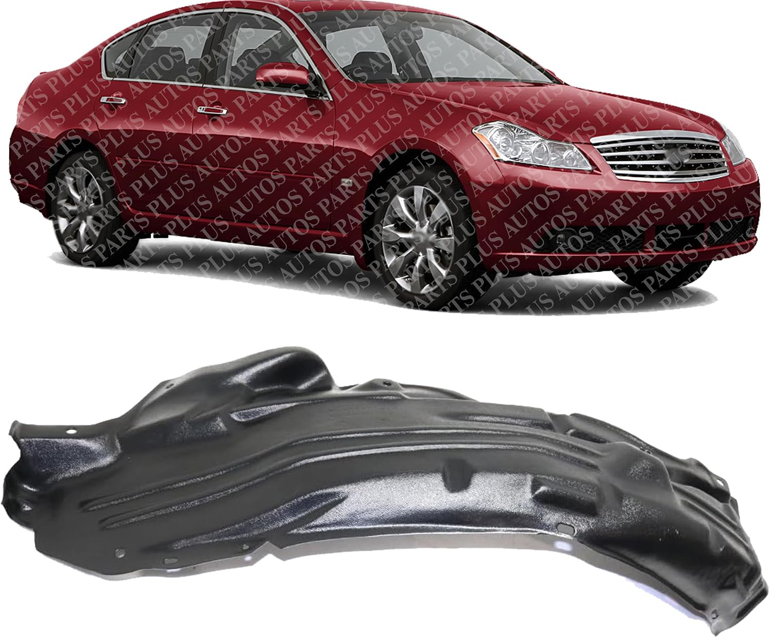 Front Fender Liner Rear Section Right Passenger Side Direct Replacement Compatible With 2006-2010 Infiniti M35 IN1251104 63842EG000