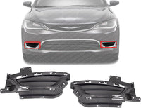 Set Of 2 Front Fog Light Cover Primed Right Passenger & Left Driver Side Direct Replacement Compatible With 2015-2017 Chrysler 200 CH1039155 CH1038155 68202998AC 68202999AC