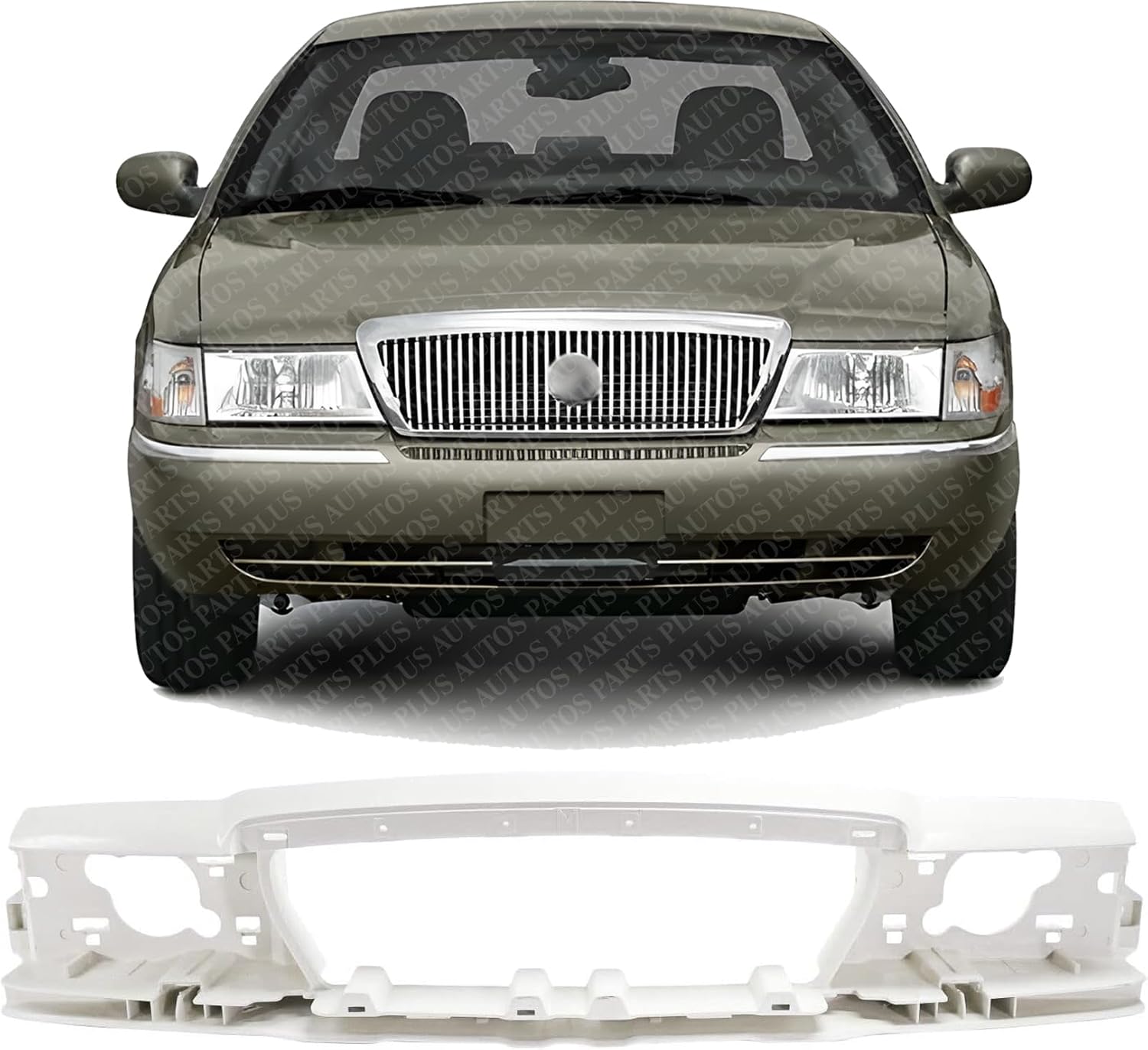 Front Header Panel Thermoplastic & Fiberglass Direct Replacement Compatible with Mercury Marauder 2003-2004 / Grand Marquis 2003-2005 FO1220223 3W3Z8190AA