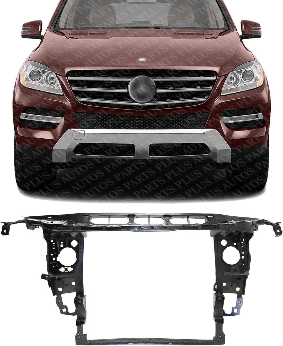 Front Radiator Support Assembly Plastic With Steel Direct Replacement Compatible With 2013-2015 Mercedes Benz ML-Class / 2013-2016 GL-Class / 2016-2019 GLE-Class MB1225178 1666205901