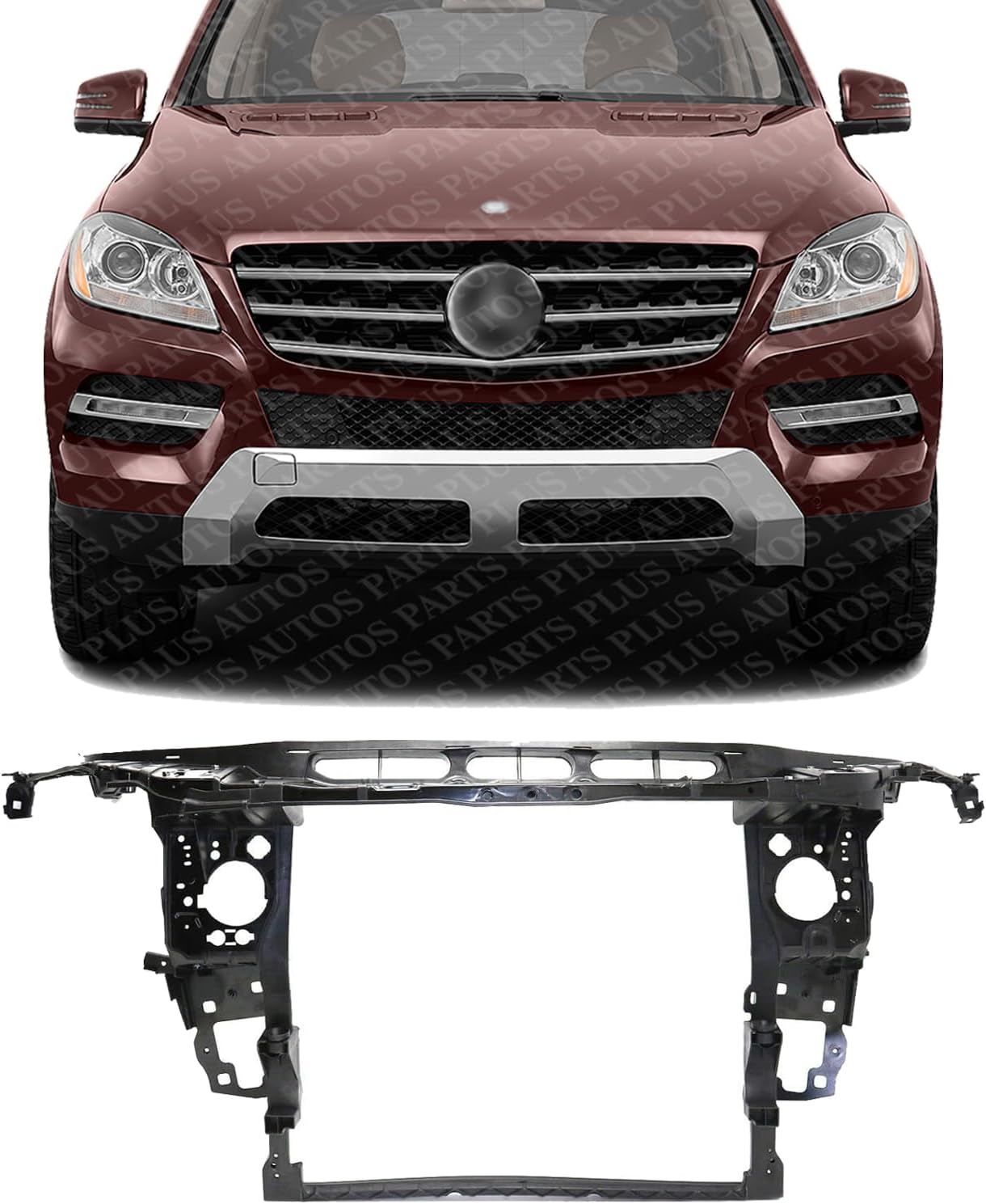 Front Radiator Support Assembly Plastic With Steel Direct Replacement Compatible With 2013-2015 Mercedes Benz ML-Class / 2013-2016 GL-Class / 2016-2019 GLE-Class MB1225178 1666205901
