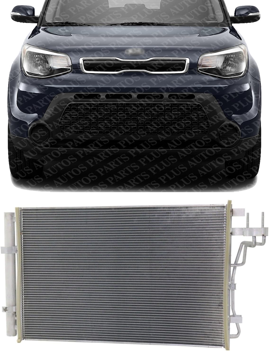 Front A/C Condenser Aluminum Direct Replacement Compatible With 2014-2016 Kia Soul KI3030131 97606B2001