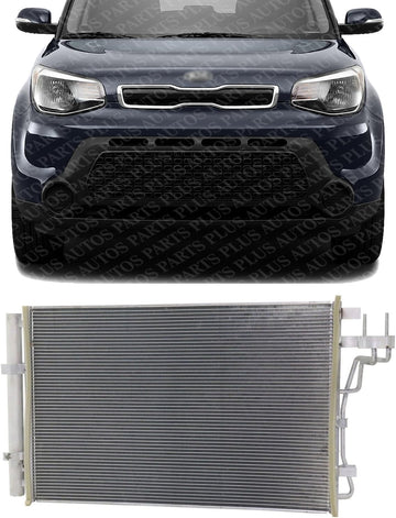 Front A/C Condenser Aluminum Direct Replacement Compatible With 2014-2016 Kia Soul KI3030131 97606B2001