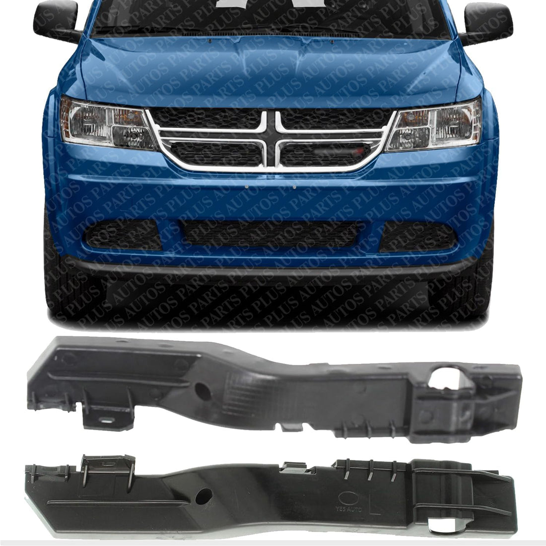 Set Of 2 Front Bumper Bracket Left Driver & Right Passenger Side Direct Replacement Compatible With 2009-2020 Dodge Journey CH1033105 CH1032105 5178410AD 5178411AD