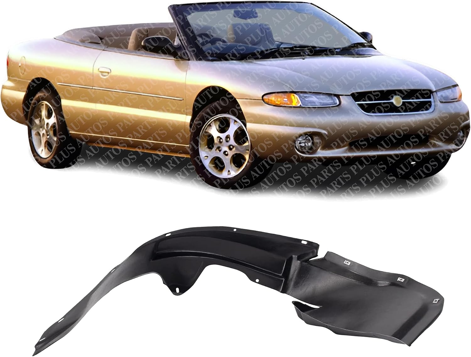 Front Fender Liner Right Passenger Side Direct Replacement Compatible With 1996-2000 Chrysler Sebring CH1249122 5256848