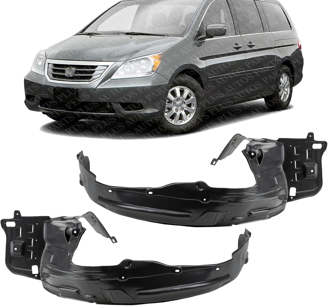 Set Of 2 Front Fender Liner Right Passenger & Left Driver Side Direct Replacement Compatible With 2008-2010 Honda Odyssey HO1249128 HO1248128 74101SHJA01 74151SHJA01