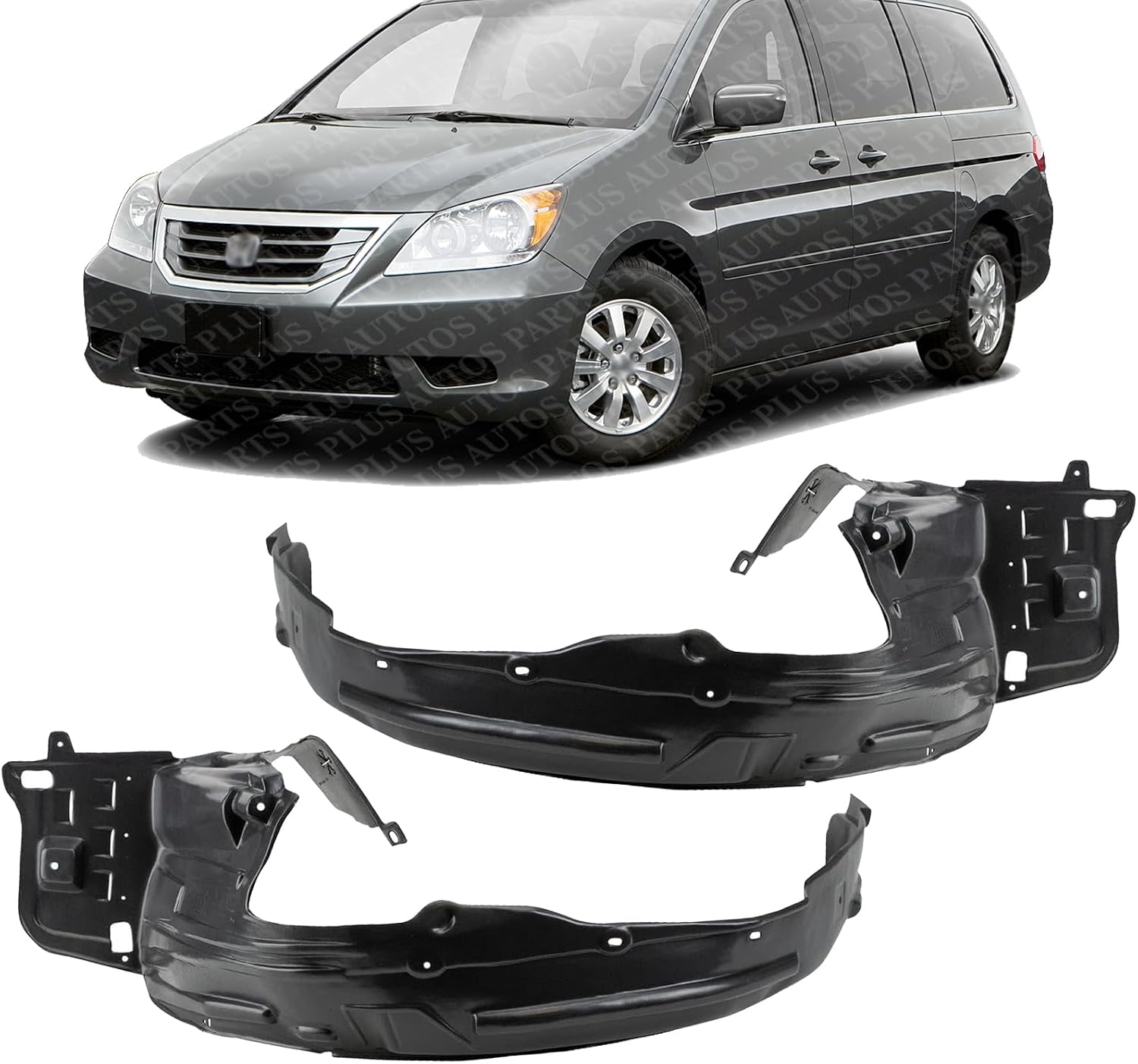 Set Of 2 Front Fender Liner Right Passenger & Left Driver Side Direct Replacement Compatible With 2008-2010 Honda Odyssey HO1249128 HO1248128 74101SHJA01 74151SHJA01