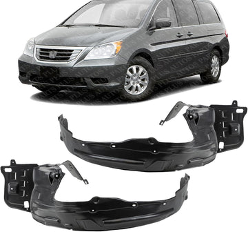 Set Of 2 Front Fender Liner Right Passenger & Left Driver Side Direct Replacement Compatible With 2008-2010 Honda Odyssey HO1249128 HO1248128 74101SHJA01 74151SHJA01