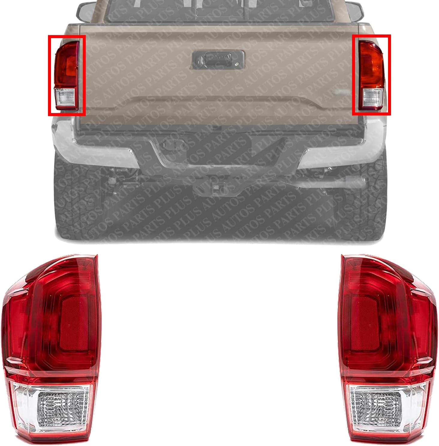 Set Of 2 Tail Light Assembly Left Driver & Right Passenger Side Direct Replacement Compatible With 2016-2017 Toyota Tacoma TO2801197 TO2800197 8155004170 8156004170