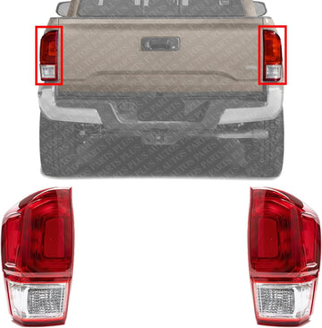 Set Of 2 Tail Light Assembly Left Driver & Right Passenger Side Direct Replacement Compatible With 2016-2017 Toyota Tacoma TO2801197 TO2800197 8155004170 8156004170
