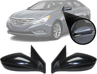 Set Of 2 Front Power Mirror Manual Folding Non-Heated Primed Left Driver & Right Passenger Side Direct Replacement Compatible With 2011-2014 Hyundai Sonata HY1320165 HY1321165