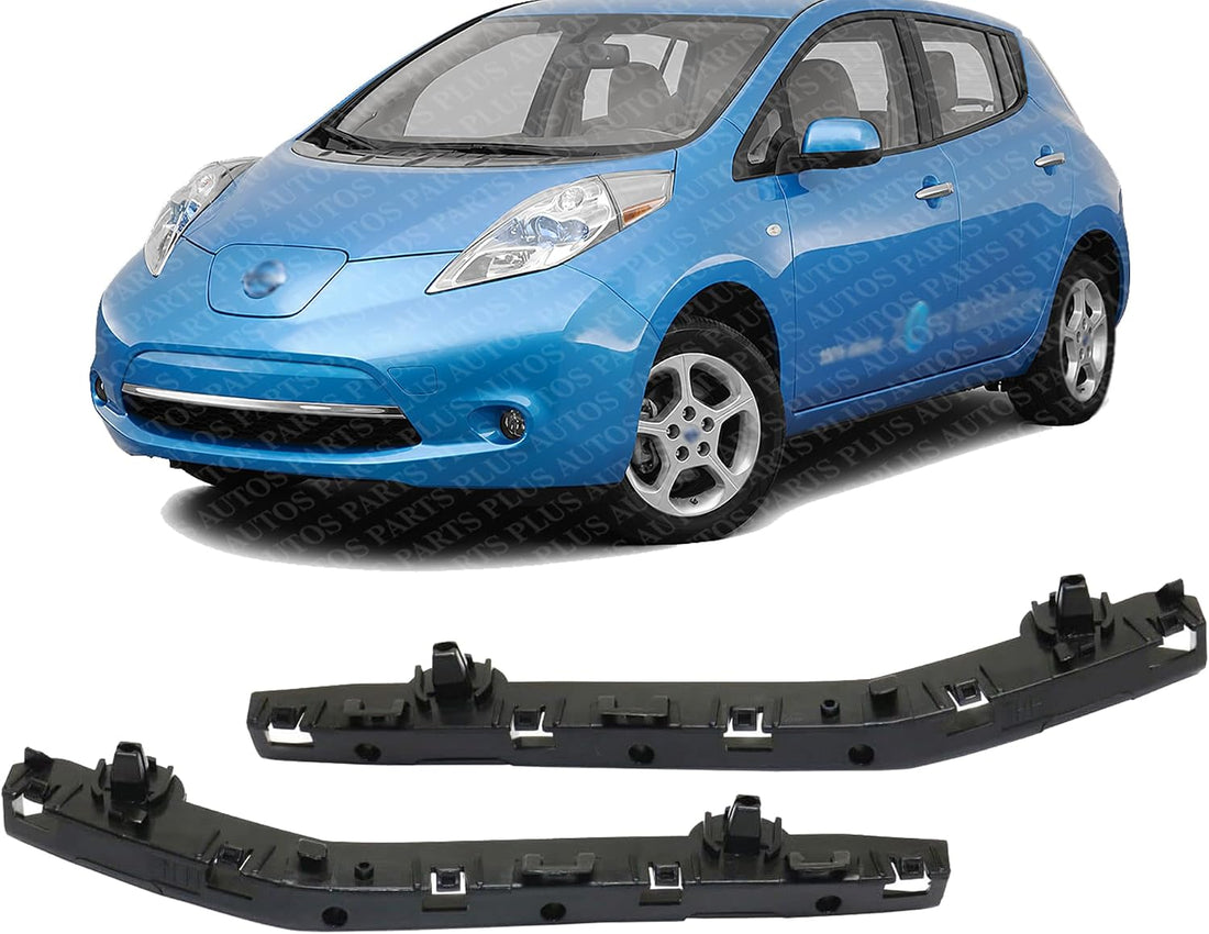 Set Of 2 Front Bumper Upper Outer Bracket Plastic Left Driver & Right Passenger Side Direct Replacement Compatible With 2011-2012 Nissan Leaf NI1043106 NI1042106