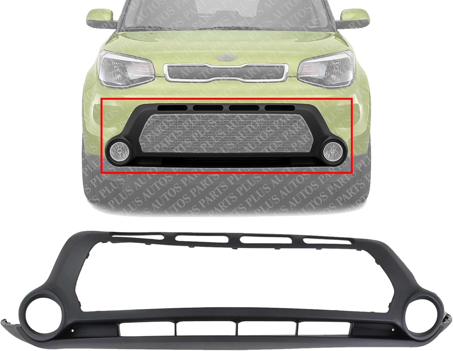 Front Bumper Lower Cover Textured Direct Replacement Compatible With 2014-2016 Kia Soul KI1015104 86512B2000