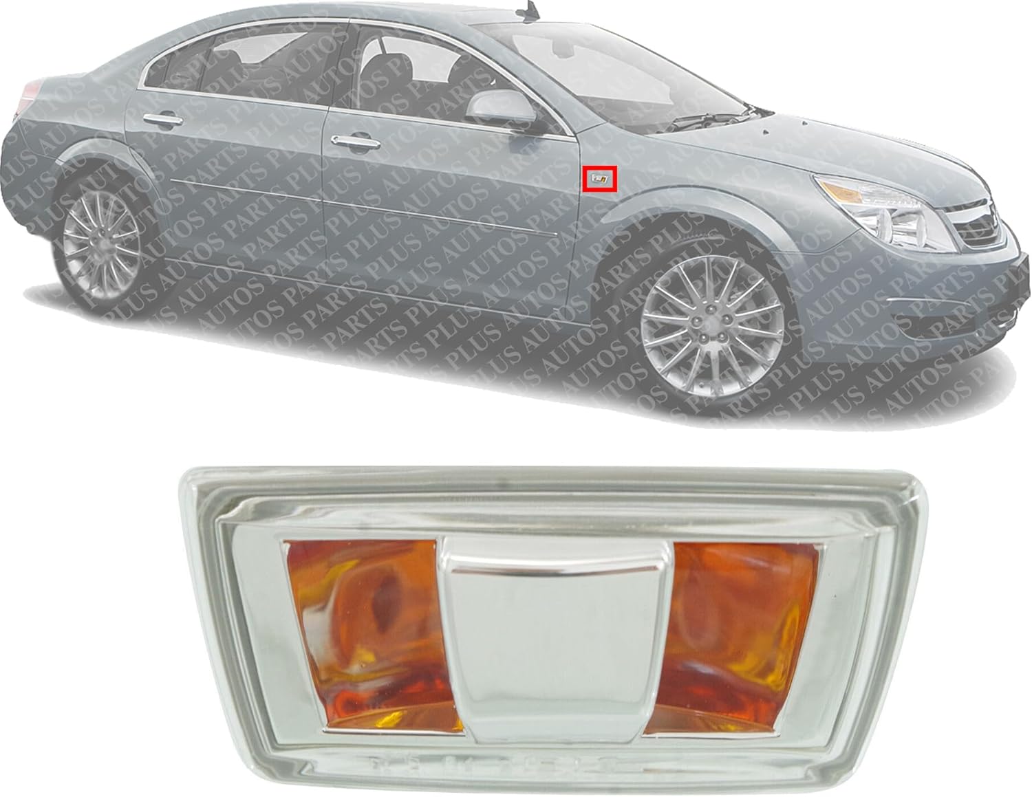 Front Marker Light Right Passenger Side Direct Replacement Compatible With 2008 Chevrolet Malibu / 2007-2010 Saturn Aura GM2531133 15249472-PFM