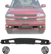 Front Lower Valance Air Deflector Textured Gray with Set of 2 Fog Lights Driver & Passenger Side Direct Replacement Compatible with 2004-2006 Chevrolet Suburban 1500/2003-2006 Tahoe