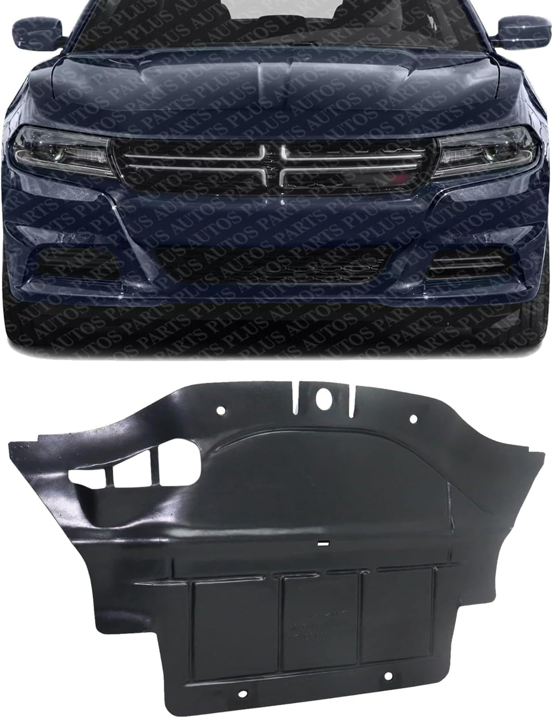 Front Engine Center Splash Shield Under Cover Plastic Direct Replacement Compatible with 2015-2023 Dodge Charger / 2017-2023 Challenger CH1228143 68214816AA-PFM