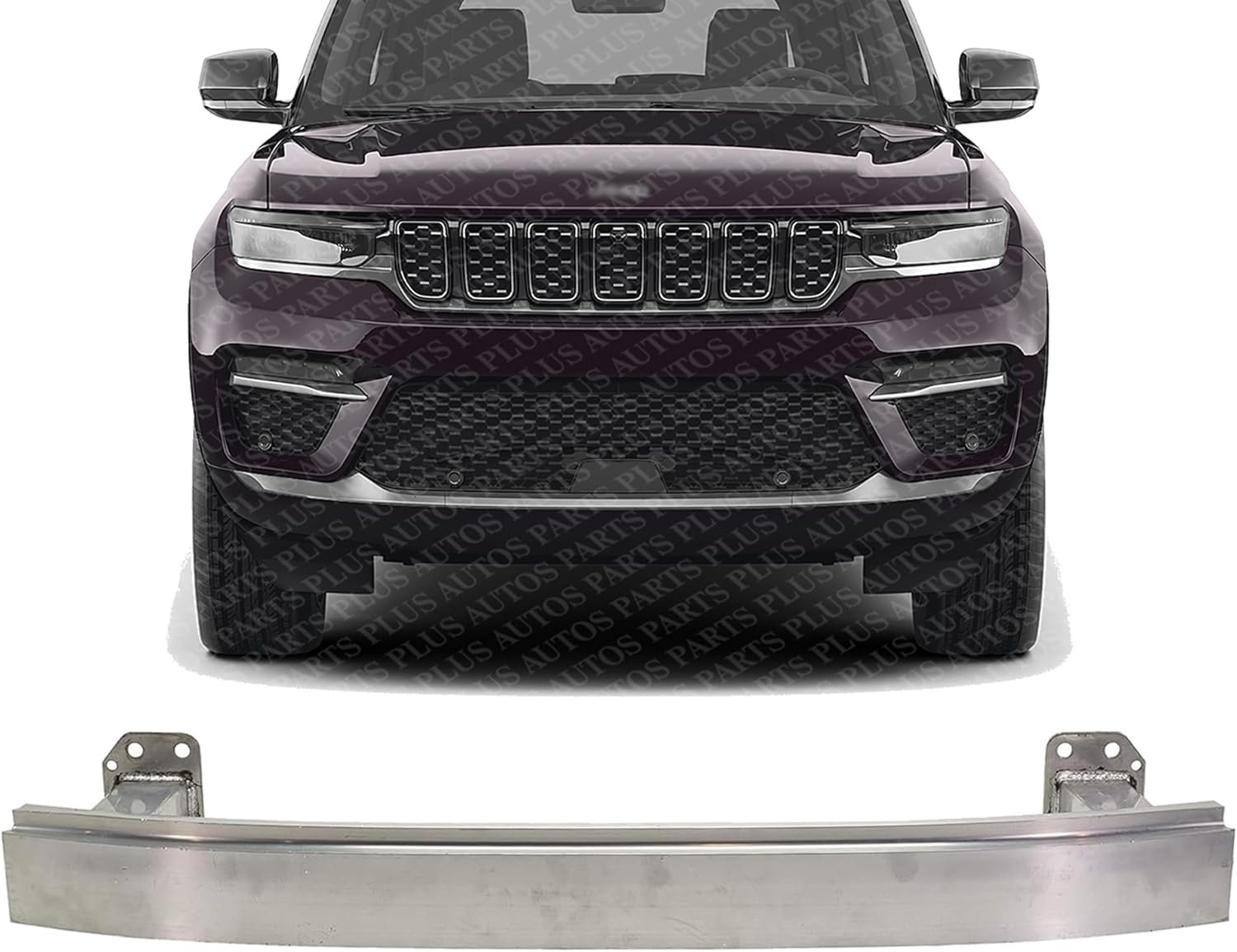 Front Bumper Reinforcement Aluminum Without Tow Hook Holes Direct Replacement Compatible With 2019-2023 Jeep Cherokee CH1006246 68285642AA
