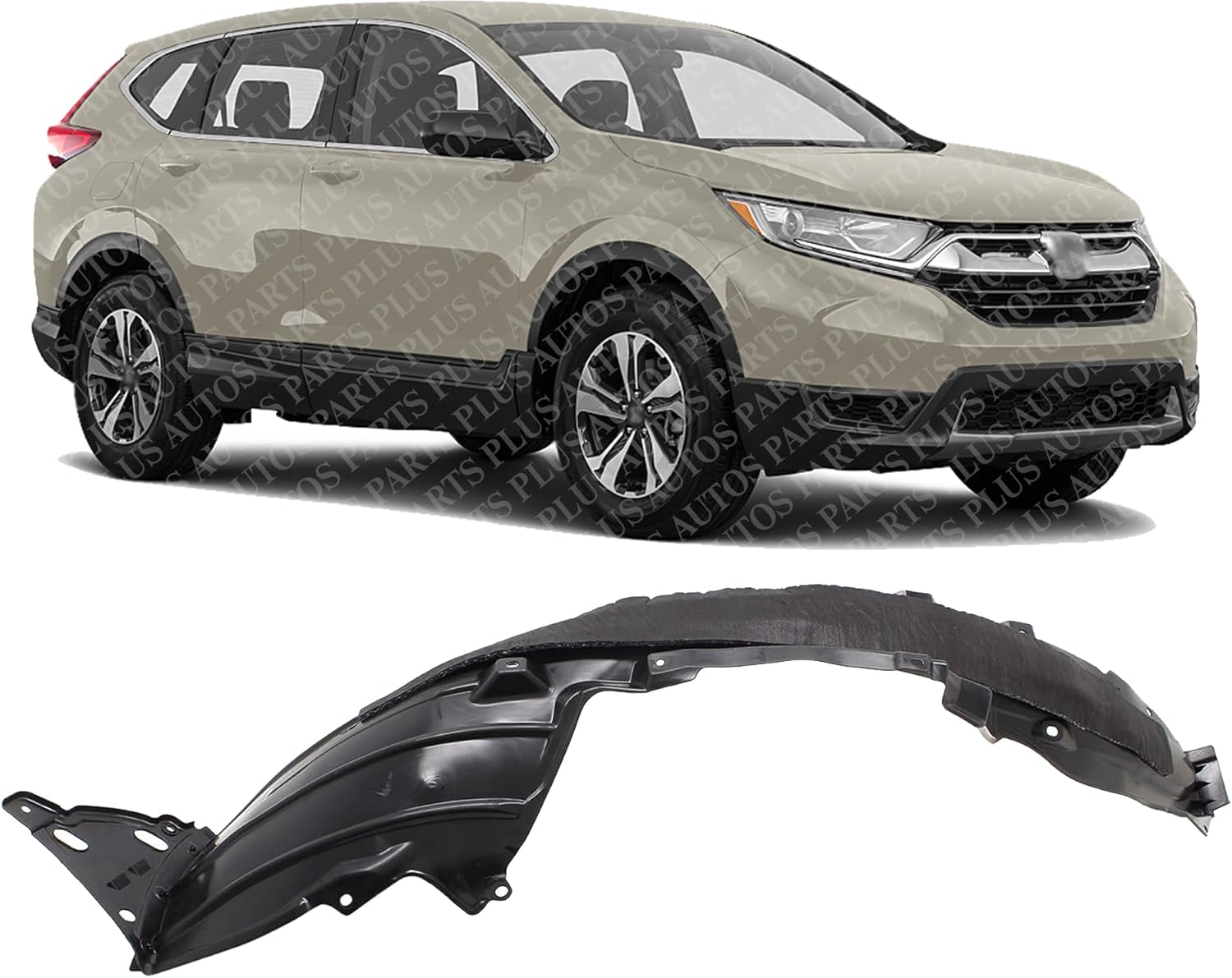 Front Fender Liner Right Passenger Side Direct Replacement Compatible With 2017-2022 Honda CR-V HO1249170 74100TLAA00