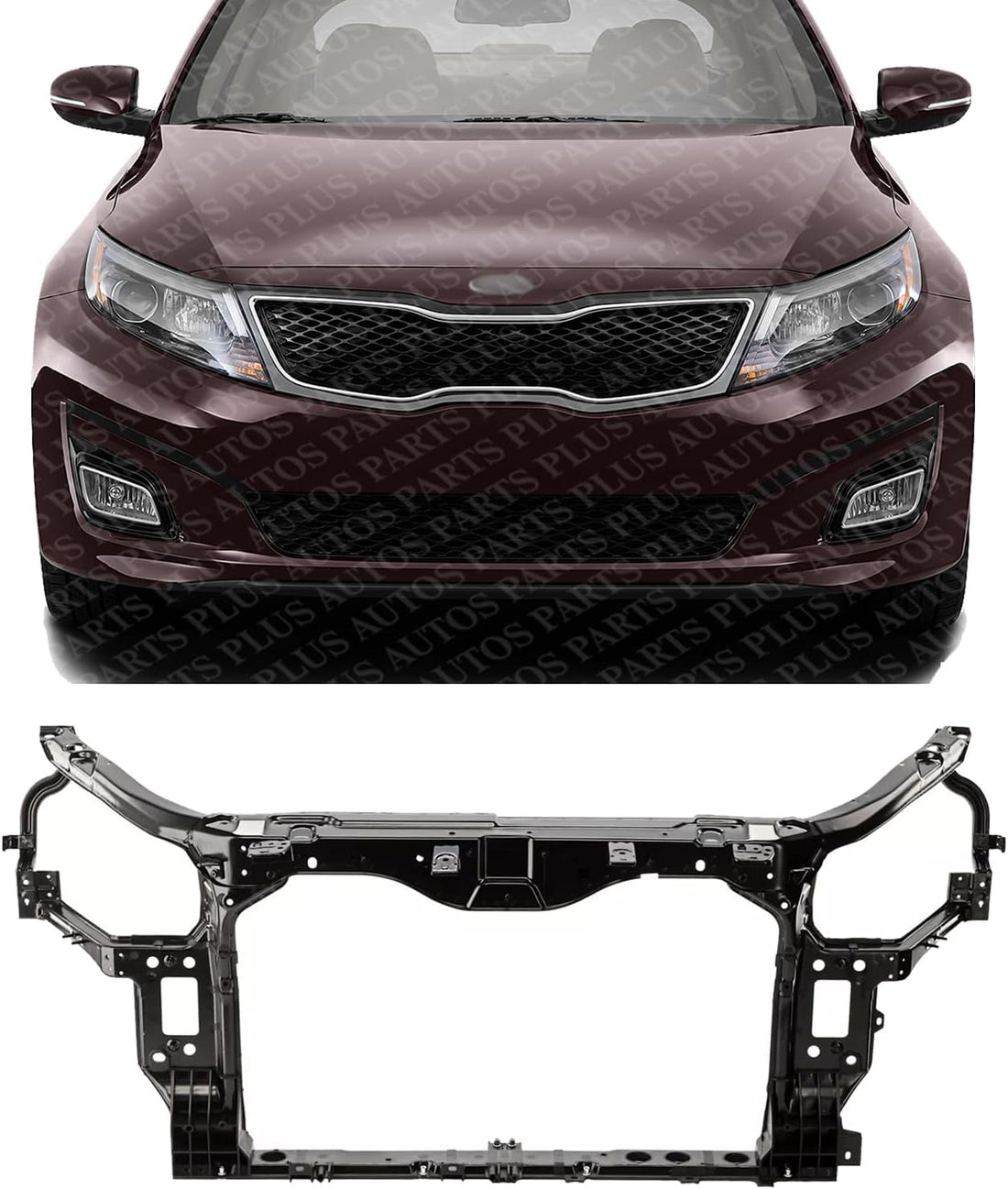 Front Radiator Support Assembly Plastic With Steel Direct Replacement Compatible With 2014-2015 Kia Optima KI1225165 641014C500