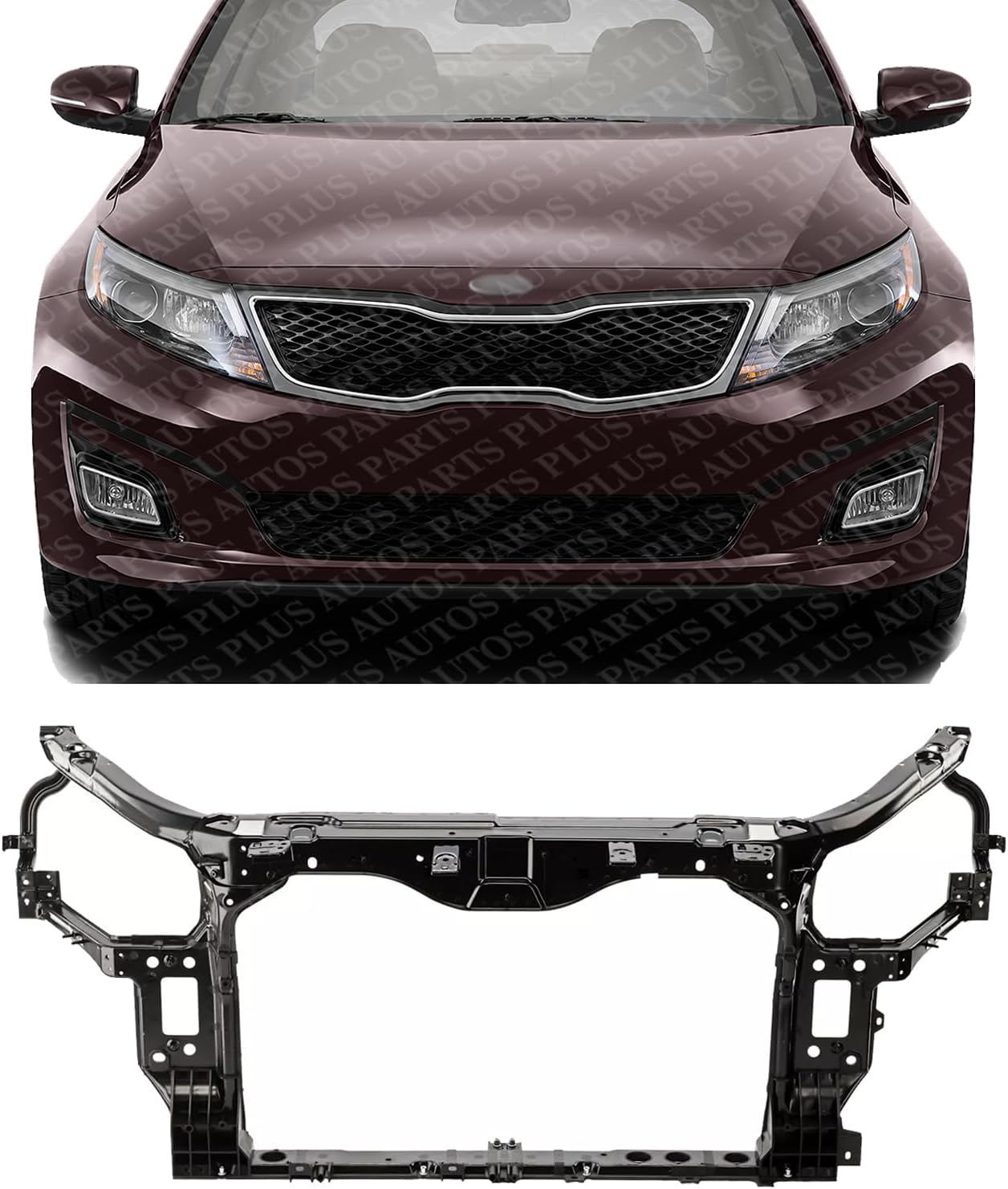 Front Radiator Support Assembly Plastic With Steel Direct Replacement Compatible With 2014-2015 Kia Optima KI1225165 641014C500
