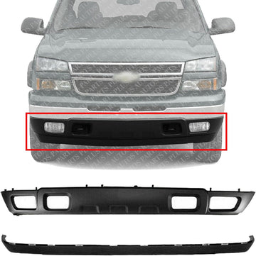 Front Bumper Lower Valance Air Deflector + Extension Textured Direct Replacement Compatible With 2003-2006 Chevrolet Silverado / 2005-2006 Avalanche GM1092200 GM1092204 10397999