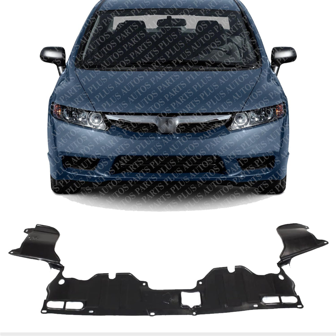 AUTOS PARTS PLUS Front Engine Splash Shield Under Cover Direct Replacement Compatible with 2006-2011 Honda Civic HO1228112 74111SNAA00