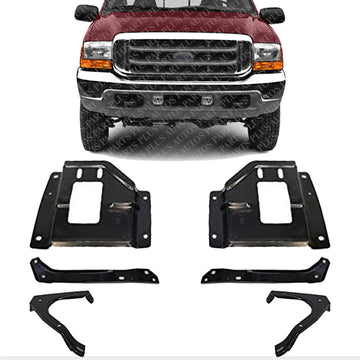 Set Of 6 Pcs Front Bumper Mounting Plate & Support Bracket Direct Replacement Compatible With 2001-2004 Ford F-Series FO1067133 FO1067147 FO1066133 FO1066147 FO1066128 FO1067128