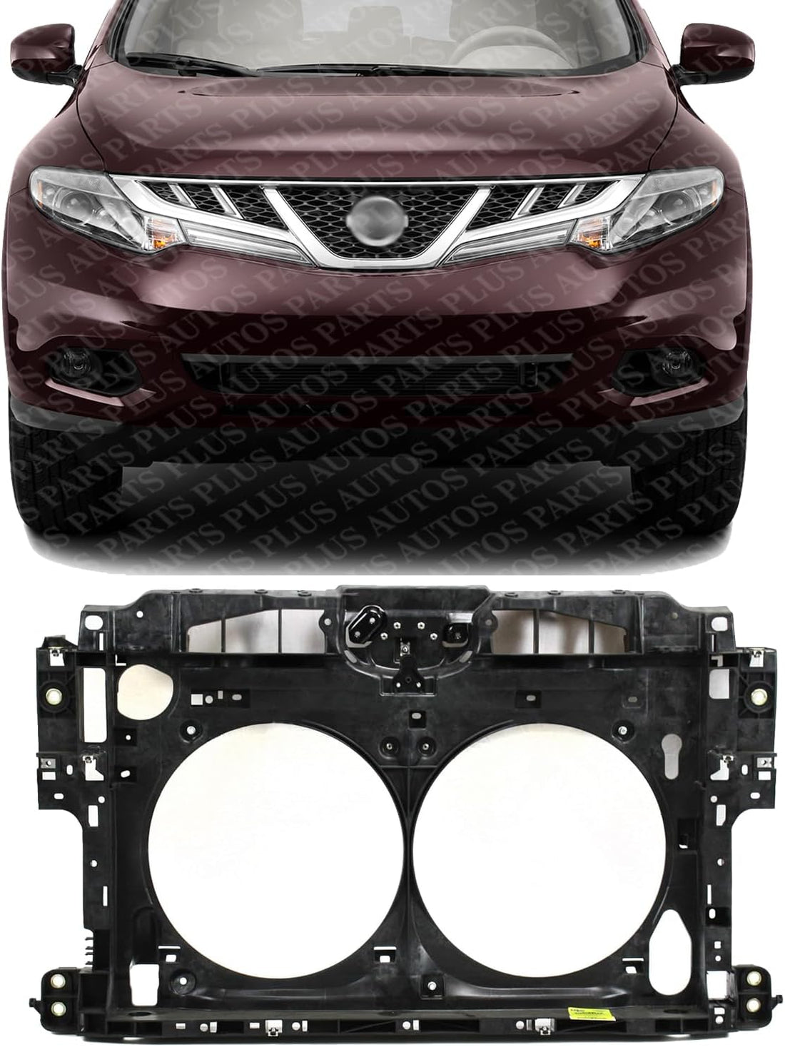 Front Radiator Support Plastic Direct Replacement Compatible With 2009-2014 Nissan Murano NI1225186 625001AA0A