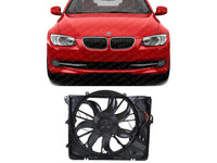 Front Radiator Single Fan Assembly Plastic Without Turbo Direct Replacement Compatible with 2006-2013 BMW 3-Series / 2008-2013 128i BM3117101 17427562080