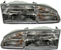 Set Of 2 Front Headlights Assembly Right Passenger & Left Driver Side Direct Replacement Compatible With 1994-1995 Ford Thunderbird FO2502128 FO2503128 F4SZ13008B F4SZ13008A