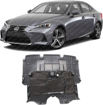 Front Engine Splash Shield Under Cover Plastic Direct Replacement Compatible with 2016-2017 Lexus IS350 / IS300 / IS350 LX1228151 5141053170-PFM