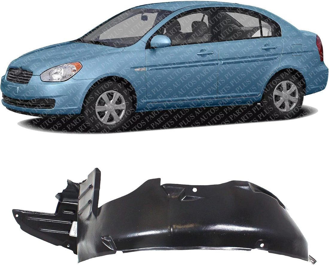 Front Fender Liner Left Driver Side Direct Replacement Compatible With 2003-2006 Hyundai Accent HY1250106 8681125500