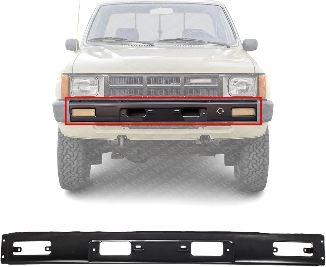 Front Bumper Primed Steel Direct Replacement Compatible With 1984-1987 Toyota Pickup & 4Runner TO1002117 5211189140