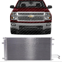 A/C Condenser Aluminum Core 5.3L 6.2L Gas/Flex Engines Direct Replacement Compatible With 2014-2019 Chevrolet Silverado/GMC Sierra 1500 GM3030306 84537373