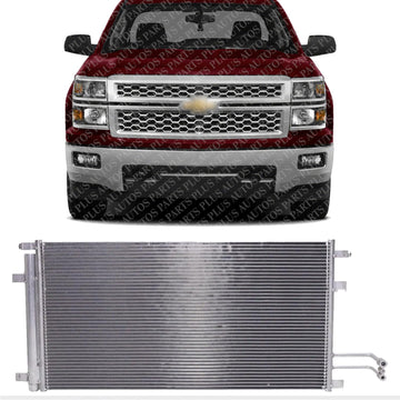 A/C Condenser Aluminum Core 5.3L 6.2L Gas/Flex Engines Direct Replacement Compatible With 2014-2019 Chevrolet Silverado/GMC Sierra 1500 GM3030306 84537373