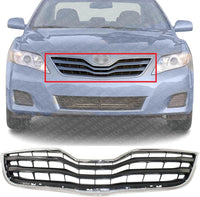 Front Grille Assembly Chrome Shell With Primed Insert Plastic Direct Replacement Compatible With 2010-2011 Toyota Camry TO1200324 5310106070C0
