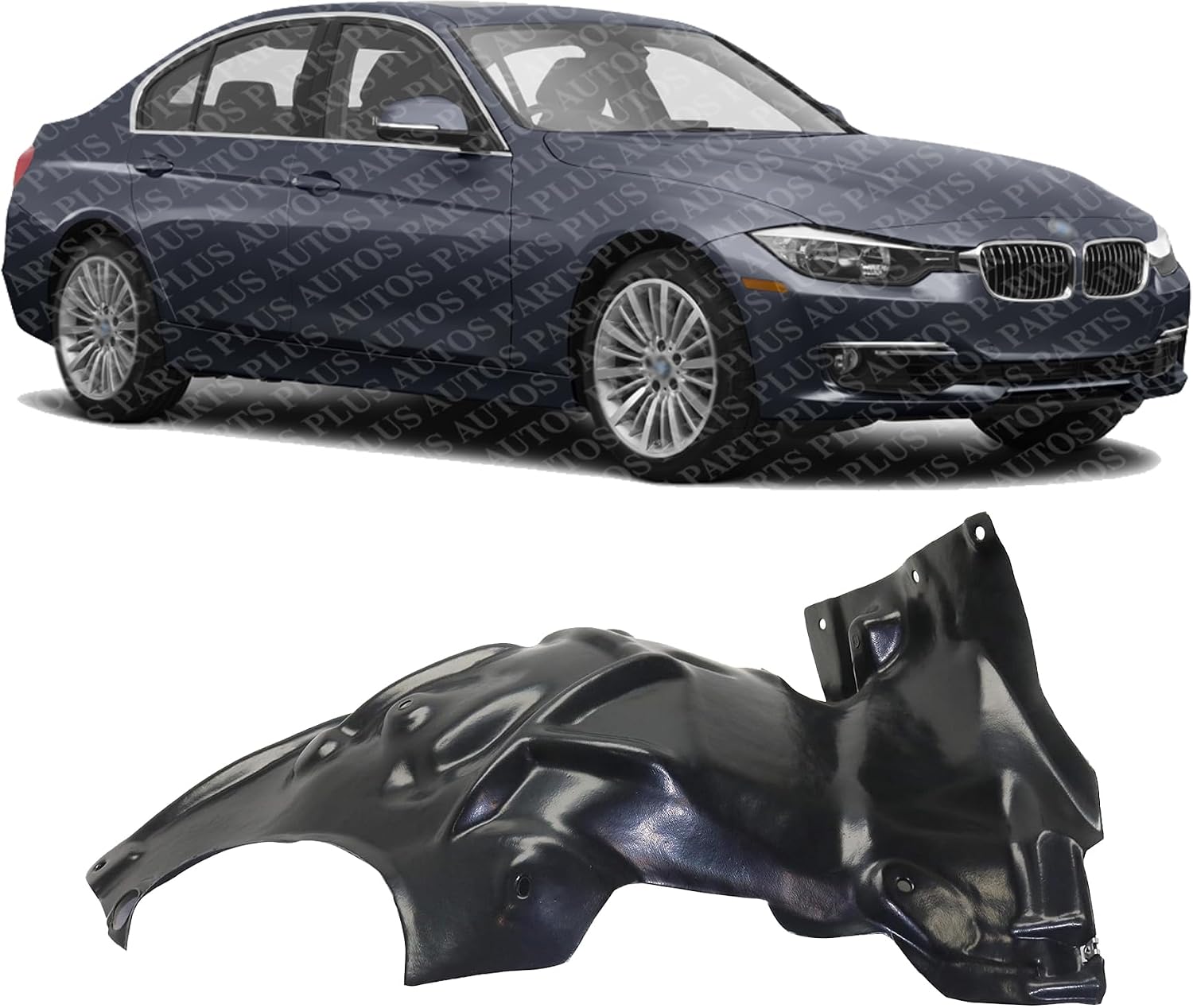 Front Fender Liner Rear Section Plastic Right Passenger Side Direct Replacement Compatible With 2013-2019 BMW 3-Series BM1249148 51717356822-PFM