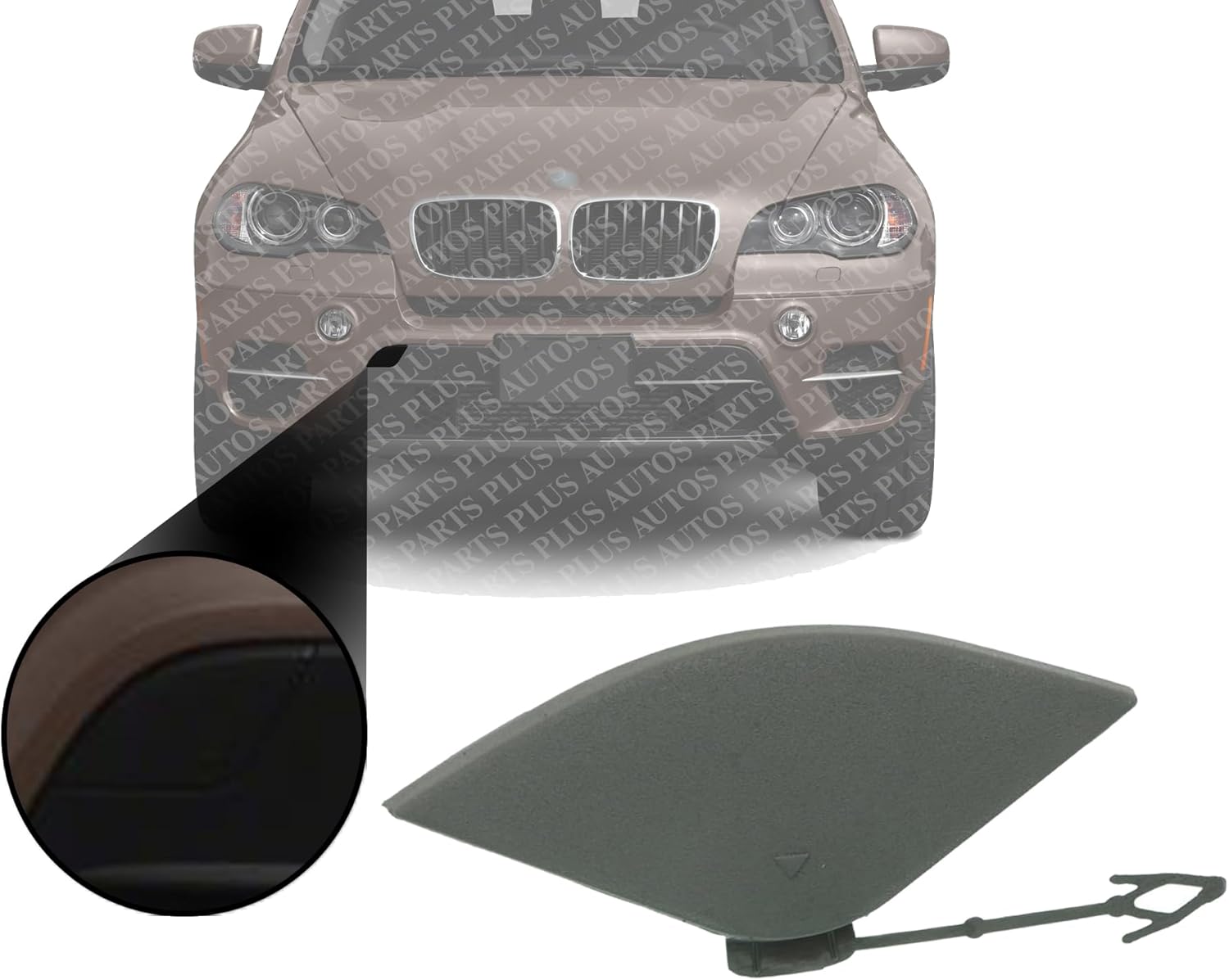 Front Bumper Tow Hook Cover Direct Replacement Compatible With 2011-2013 BMW X5 BM1029137 51117222744