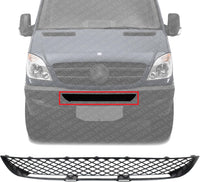 Front Bumper Grille Textured Plastic Direct Replacement Compatible With 2010-2013 Mercedes Benz Sprinter 2500 3500 MB1036125 90688500539051