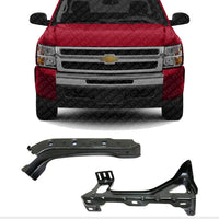 Front Radiator Support Brackets Steel Right Passenger & Left Driver Side Direct Replacement Compatible with 2007-2013 Chevrolet Silverado 1500 / 2007-2014 2500HD 3500HD GM1225317