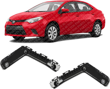 Set Of 2 Front Bumper Bracket Left Driver & Right Passenger Side Direct Replacement Compatible With 2014-2016 Toyota Corolla TO1043123 TO1042123 5211502240 5211602240