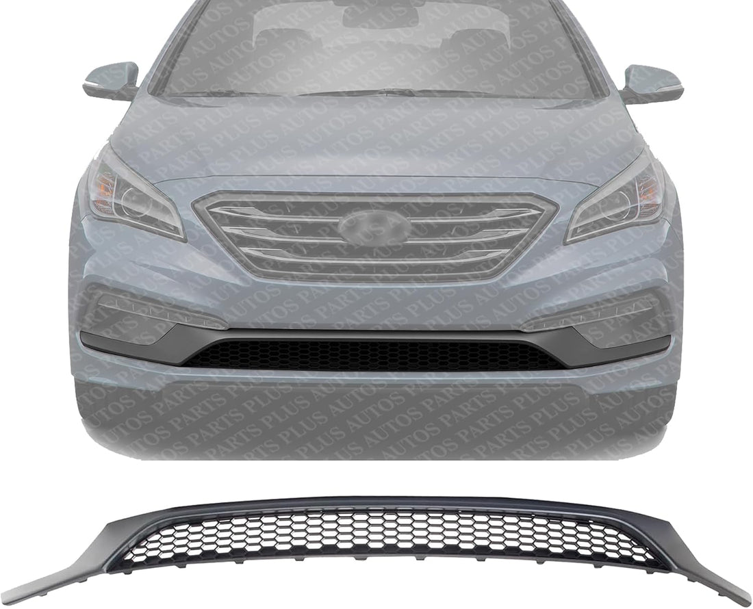 Front Bumper Lower Grille Primed Direct Replacement Compatible With 2015-2017 Hyundai Sonata HY1036121 86560C2300