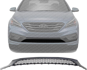 Front Bumper Lower Grille Primed Direct Replacement Compatible With 2015-2017 Hyundai Sonata HY1036121 86560C2300