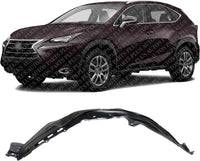 Front Fender Liner Rear Section Left Driver Side Direct Replacement Compatible With 2015-2017 Lexus NX200t / Lexus NX300h LX1248134 5387678010