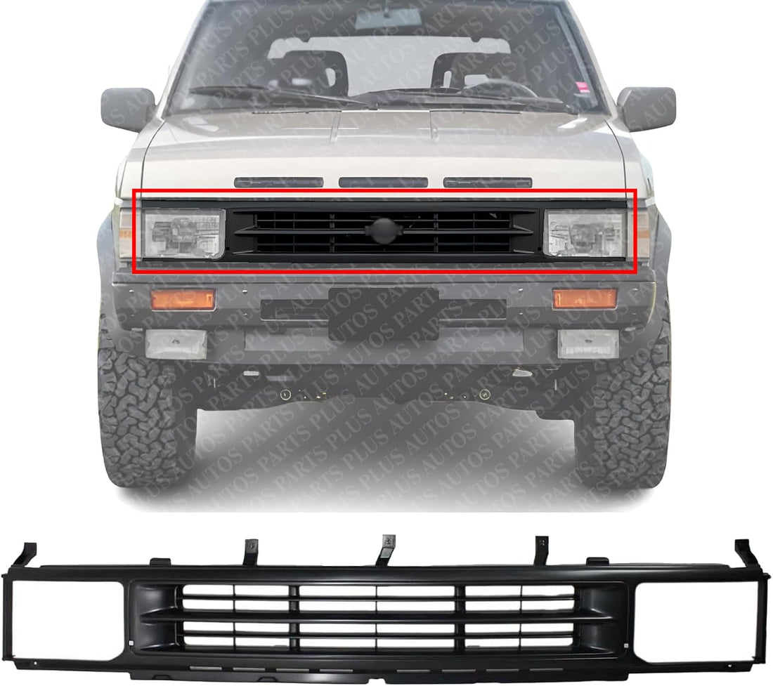 Front Grille Primed Shell And Insert Plastic Direct Replacement Compatible With 1990-1995 Nissan Pathfinder NI1200123 6231088G00