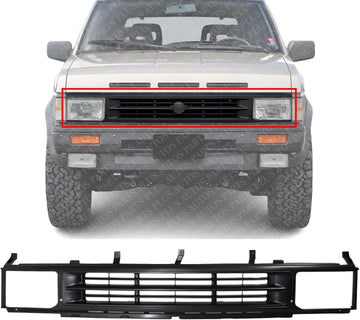 Front Grille Primed Shell And Insert Plastic Direct Replacement Compatible With 1990-1995 Nissan Pathfinder NI1200123 6231088G00