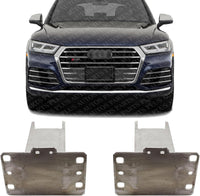 Set of 2 Front Bumper Bracket Steel Left Driver & Right Passenger Side Direct Replacement Compatible with 2018-2024 Audi SQ5 / Q5 / 2021-2023 Sportback AU1067112 AU1066112