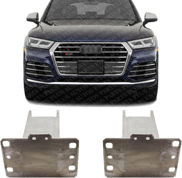 Set of 2 Front Bumper Bracket Steel Left Driver & Right Passenger Side Direct Replacement Compatible with 2018-2024 Audi SQ5 / Q5 / 2021-2023 Sportback AU1067112 AU1066112