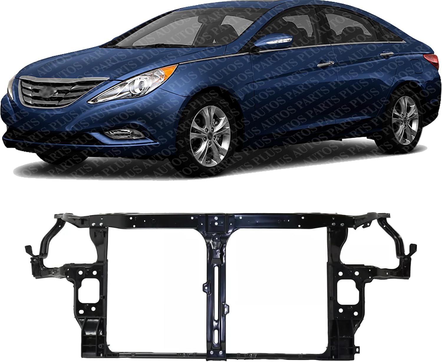 Front Radiator Support Plastic With Steel Direct Replacement Compatible With 2011-2014 Hyundai Sonata HY1225164 641013Q200