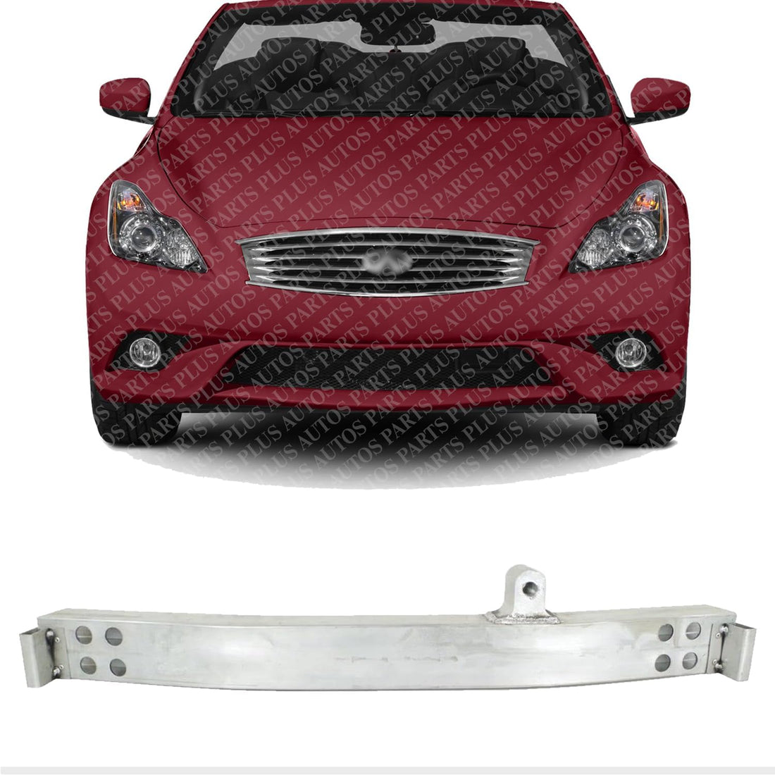 Front Bumper Reinforcement Aluminum Direct Replacement Compatible With 2008-2013 Infiniti G37 / 2014-2015 Q60 IN1006149 62030JL00A
